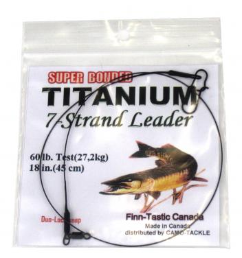 Finn Tastic Titanium Seven-Strand-Leader 27,2kg (60lb) DuoLock Snap Stahlvorfach 