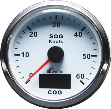 Humminbird WEMA Speedometer 30 Knoten weiß GPS-Geschwindigkeitsmesser 