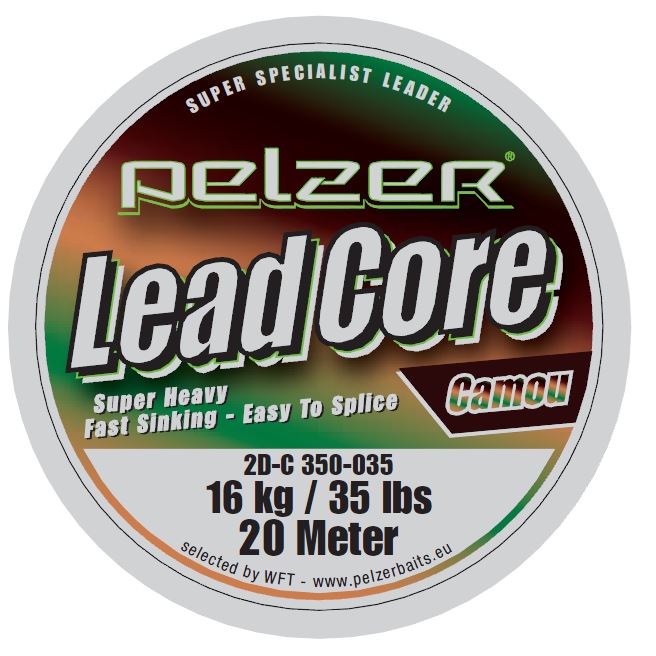 Pelzer Lead Core Leader Camou-Braun 20kg/45Lbs 2 x 0.9m Vorfach Schnur 