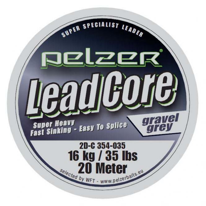 Pelzer Lead Core Leader Gravel Green 16kg/35Lbs 2 x 0.9m Vorfach Schnur 
