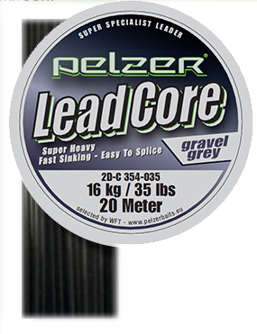 Pelzer Lead Core Gravel-Grey 16kg/35Lbs 20m Vorfach Schnur 