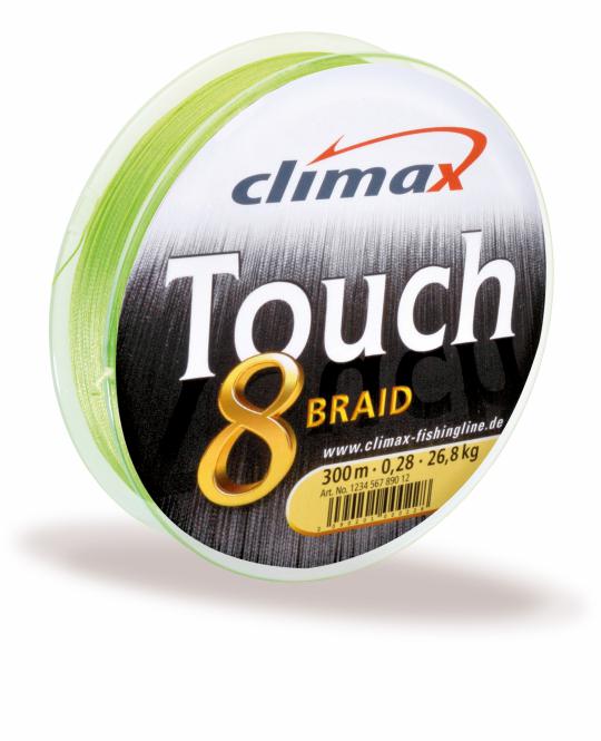 Climax Touch 8 Braid Chartreuse 0.18mm Meterware - Geflochtene Schnur 